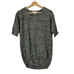 White House Black Market WHBM Heather Gray Short Sleeve Sweater XS